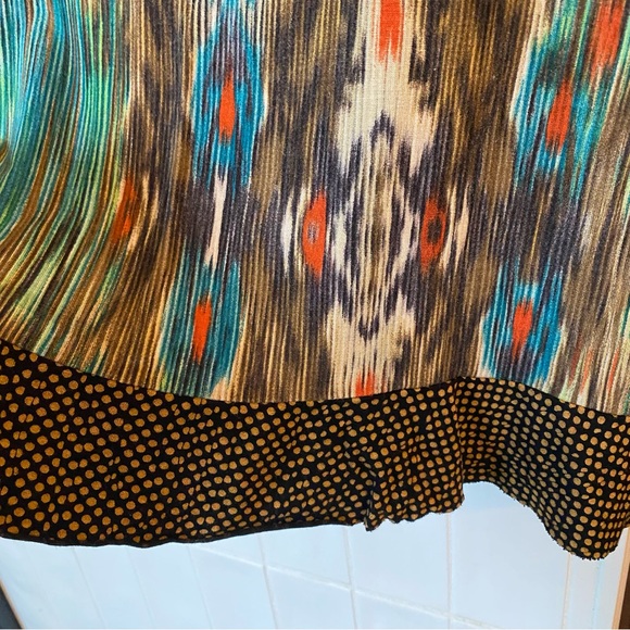 Anthropologie women’s top cap sleeves stretchy bohemian pattern size XS - Picture 3 of 6